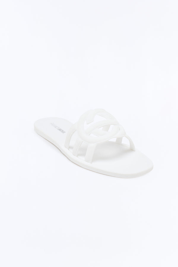 Peachy Slip On Sandals - White