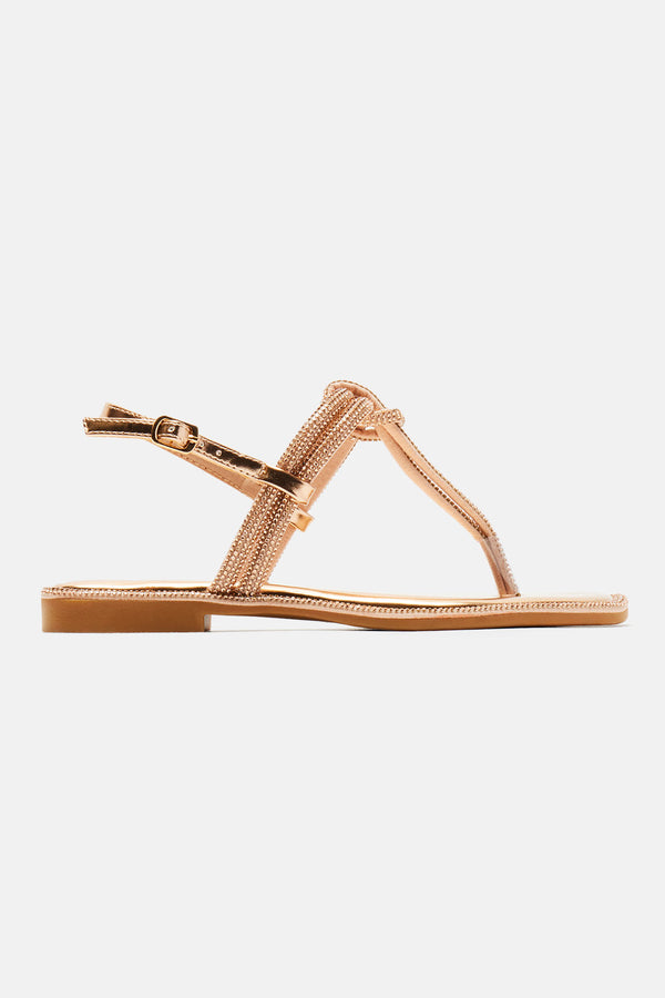 Lizzy Embellished Sandals - Rose Gold