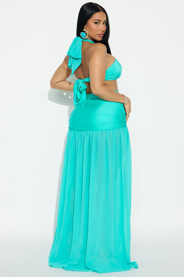 Blissful Day Maxi Skirt Set - Teal