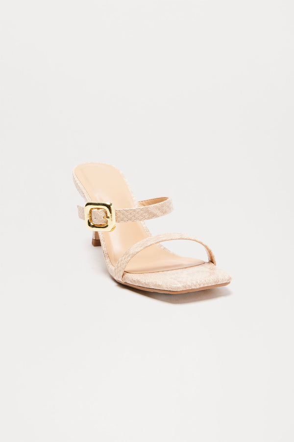 Claude Buckle Mules - Cream