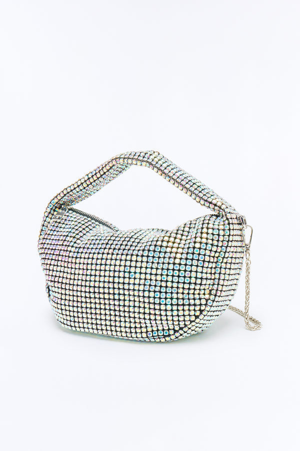 All Blinged Out Rhinestone Bag - Silver