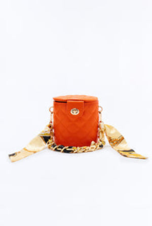 Dolce Vita Faux Leather Clutch - Orange