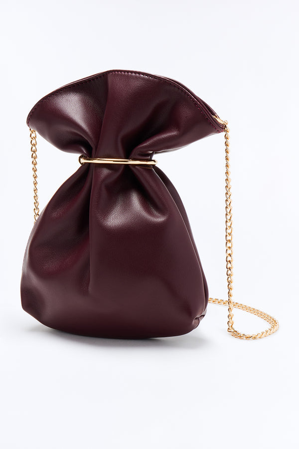 Your Bucket List Faux Leather Clutch - Burgundy