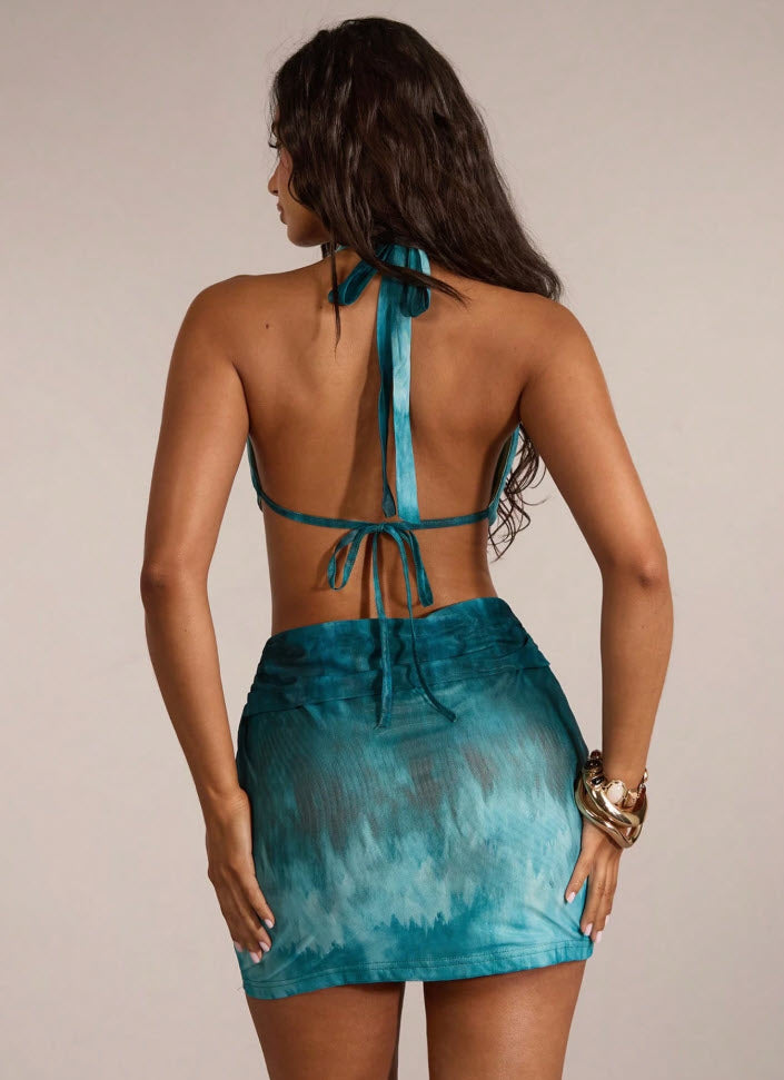 Green Backless Mini Dress