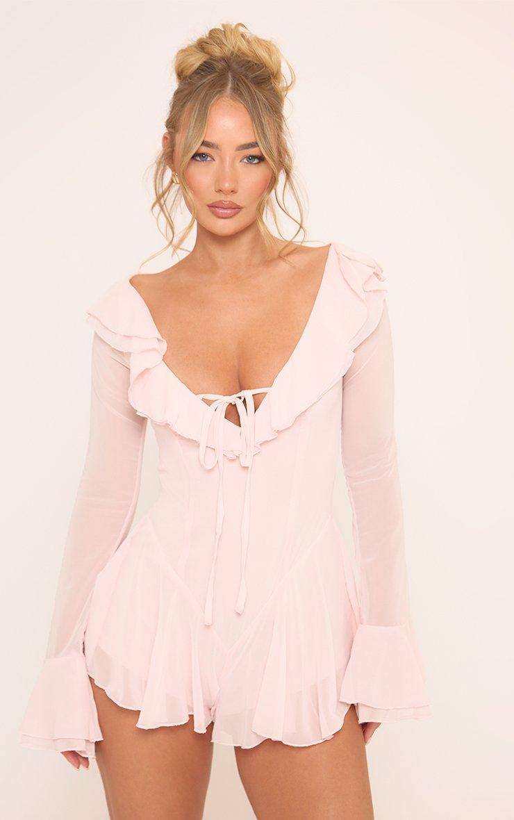 Off The Shoulder Play Suit In Pink