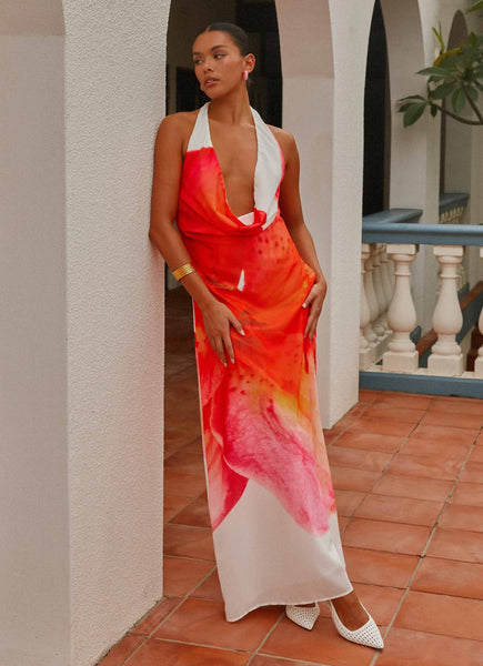 Calabasas Maxi Dress - White Floral - White Floral