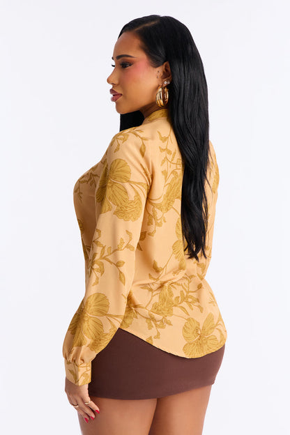 Floral Emotions Top - Taupe Combo