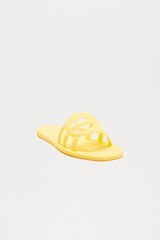 Peachy Slip On Sandals - Butter Yellow