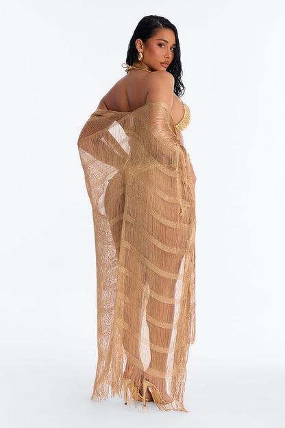 Letty Swim Cover Up Kimono - Gold