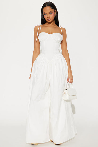 Lighter Than Air Poplin Jumpsuit - Ivory