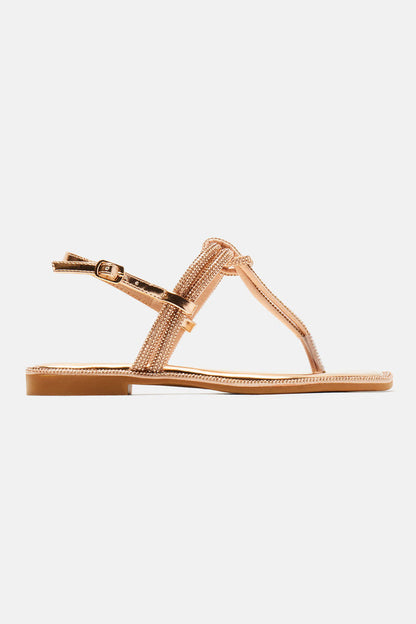 Lizzy Embellished Sandals - Rose Gold