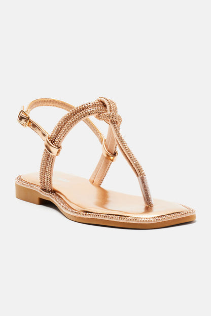 Lizzy Embellished Sandals - Rose Gold