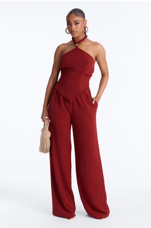 Mariana Halter Pant Set - Rust