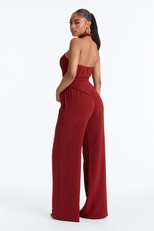 Mariana Halter Pant Set - Rust