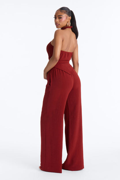 Mariana Halter Pant Set - Rust
