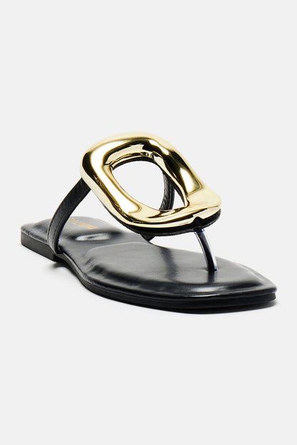 New Here Flat Sandals - Black