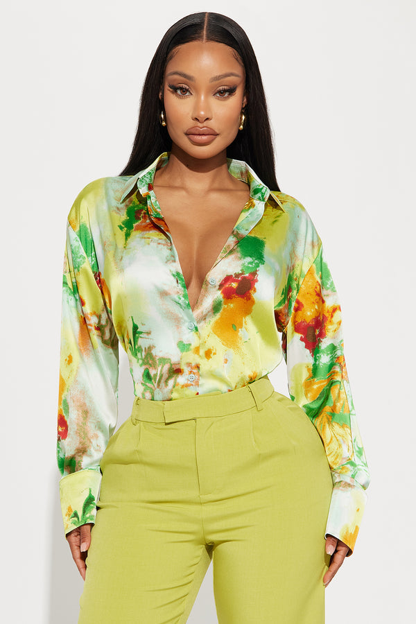 Minerva Satin Shirt - Multi Color