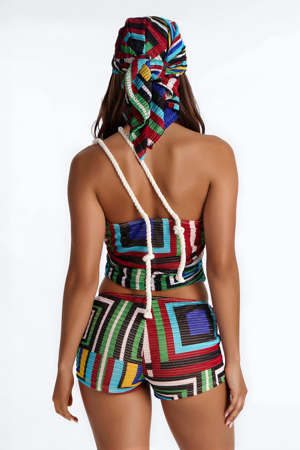 On Island Time 3 Piece Short Set - Multi-color