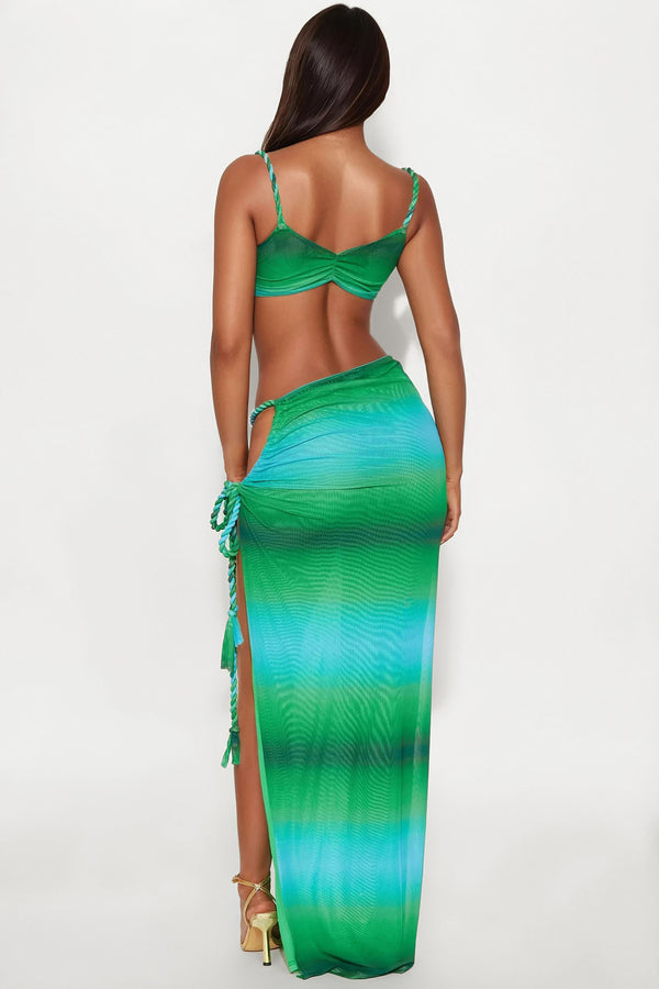 Aurora Lights Maxi Skirt Set - Teal Combo