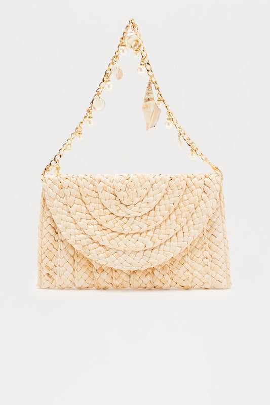 Sandy Straw Vacation Handbag - Natural