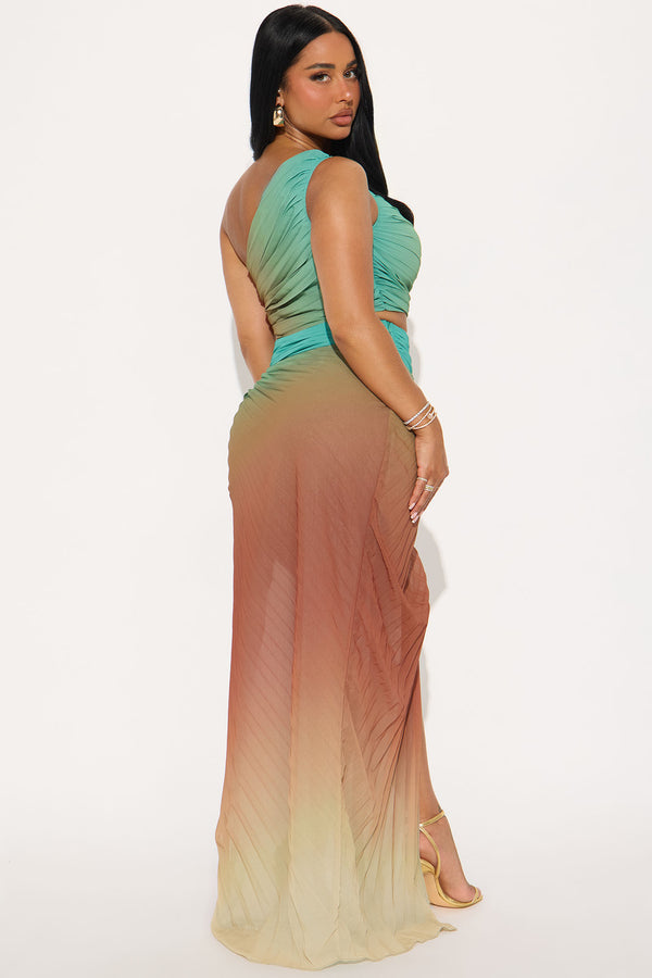The Last Sunset Ombre Skirt Set - Mint Combo