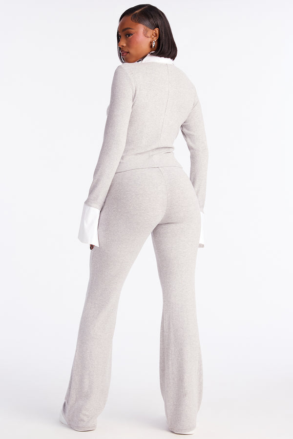 Taylor Flare Pant Set - Grey