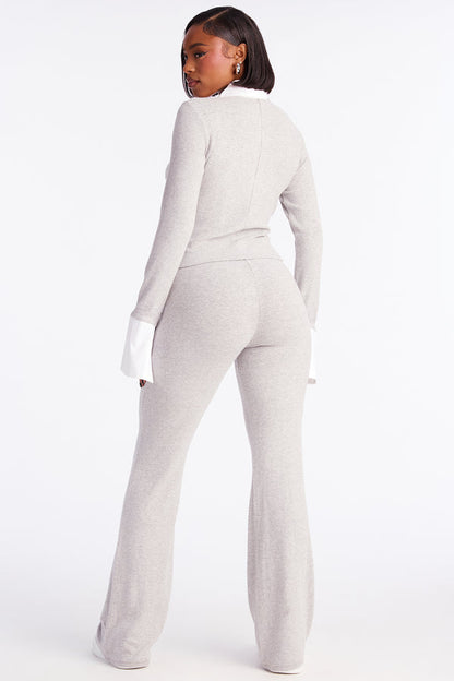 Taylor Flare Pant Set - Grey