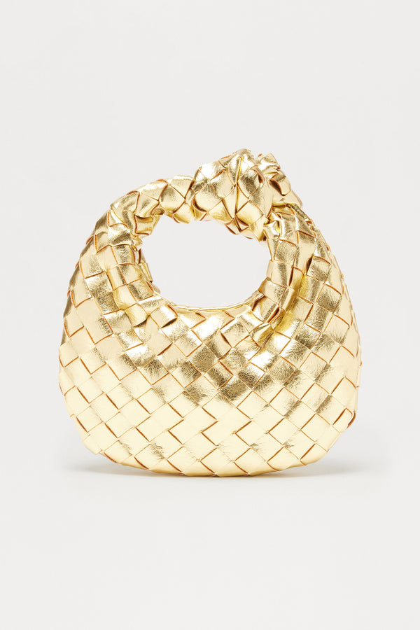 Around My Finger Mini Faux Leather Clutch - Gold