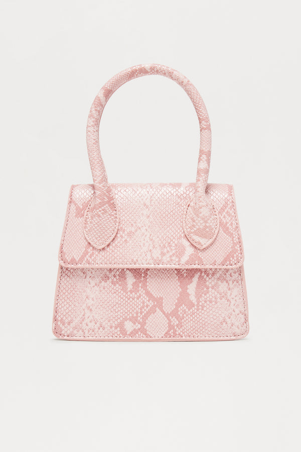 Cute Predator Faux Leather Satchel Bag - Pink