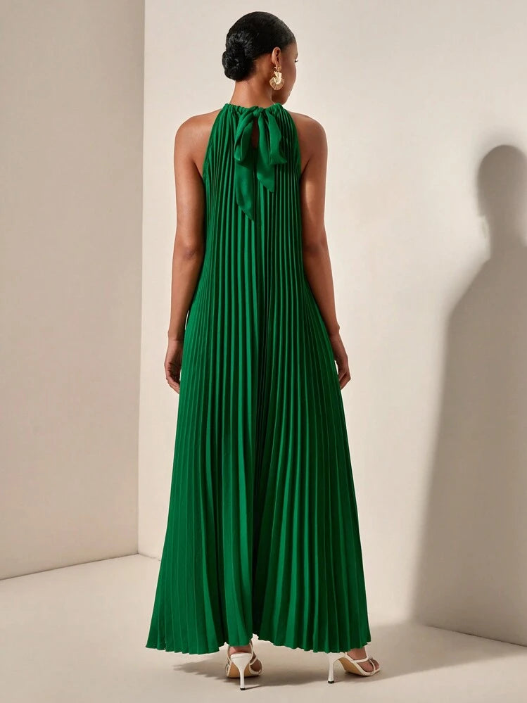 Zivah Halterneck Long Dress - Dark Green