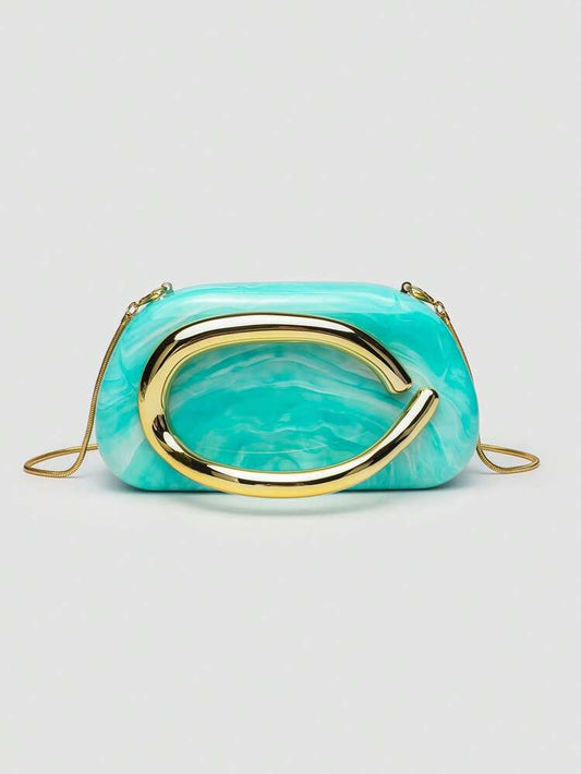 Baby Blue Acrylic Clutch