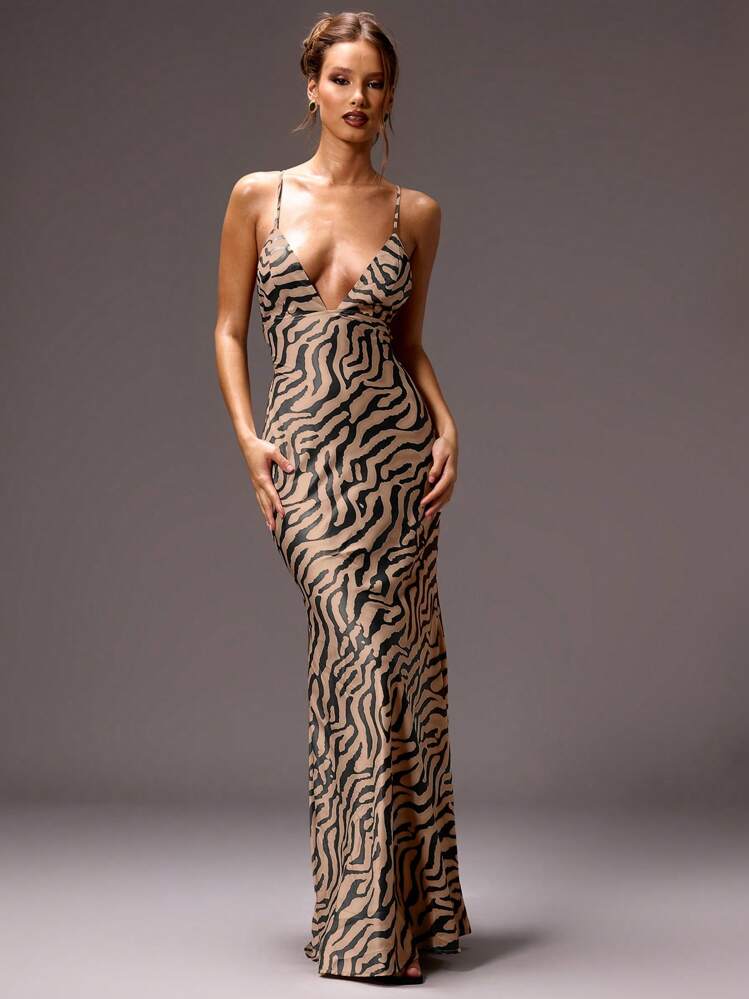 Musera Zebra Striped Maxi Dress - Yellow