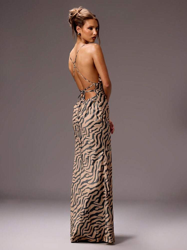 Musera Zebra Striped Maxi Dress - Yellow