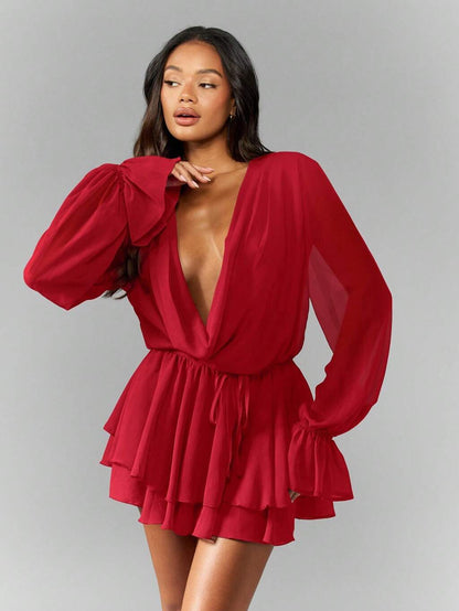 Long Sleeved Short Dress
