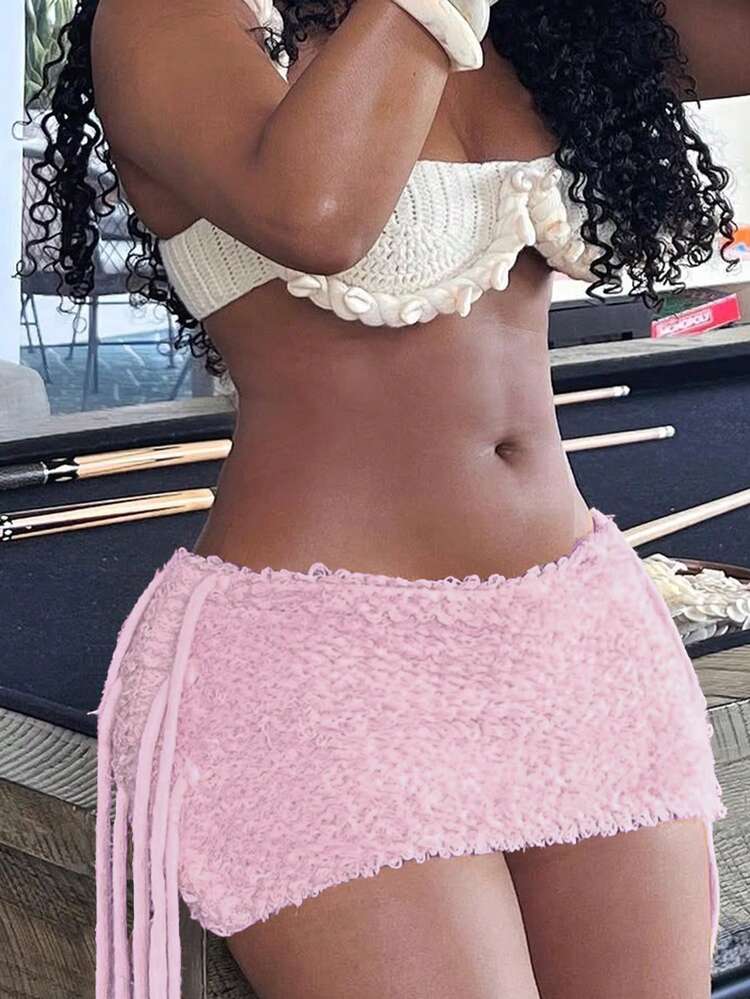 Amber Tassel Waist Skirt - Pink