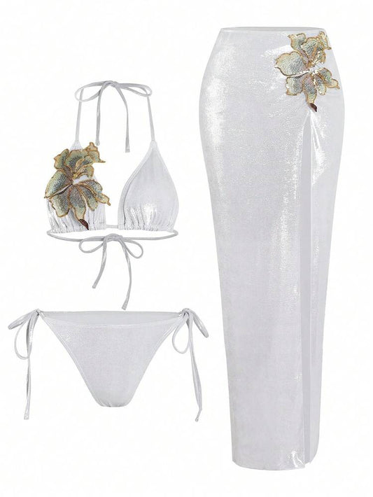 Seaside Bloom Swimwear - White