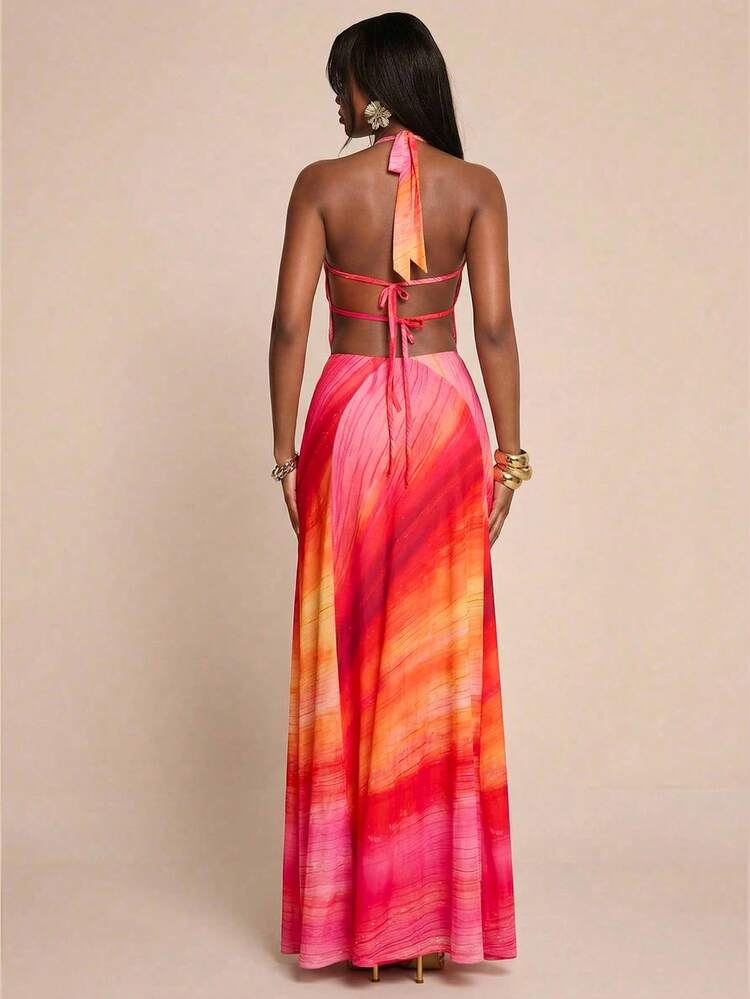 Orange Gradient Maxi Dress