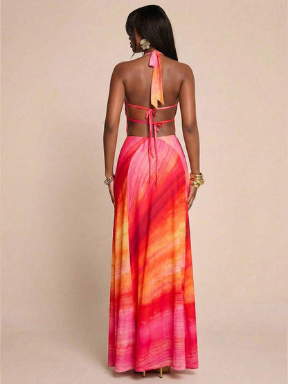 Orange Gradient Maxi Dress