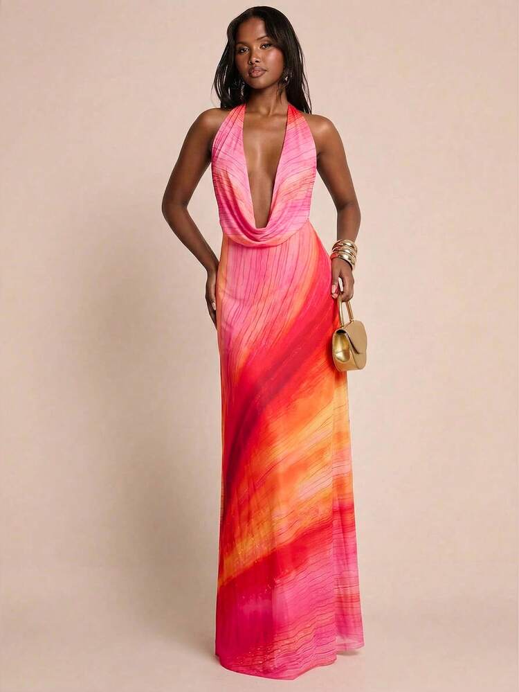 Orange Gradient Maxi Dress