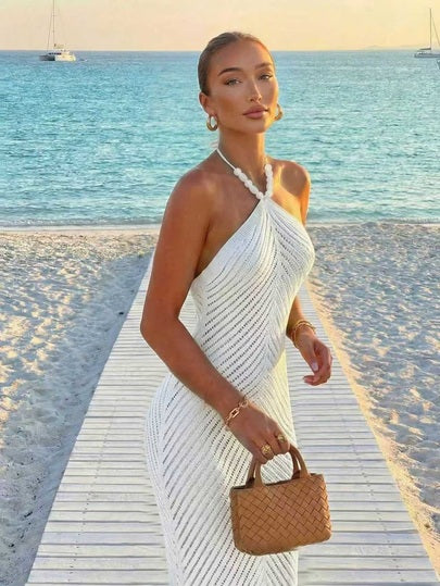 White Pearl Cover Up Dress