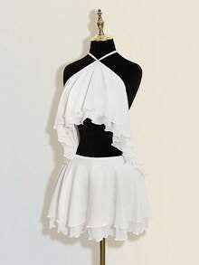 Ivory Muse Ruffle Mini Dress - White