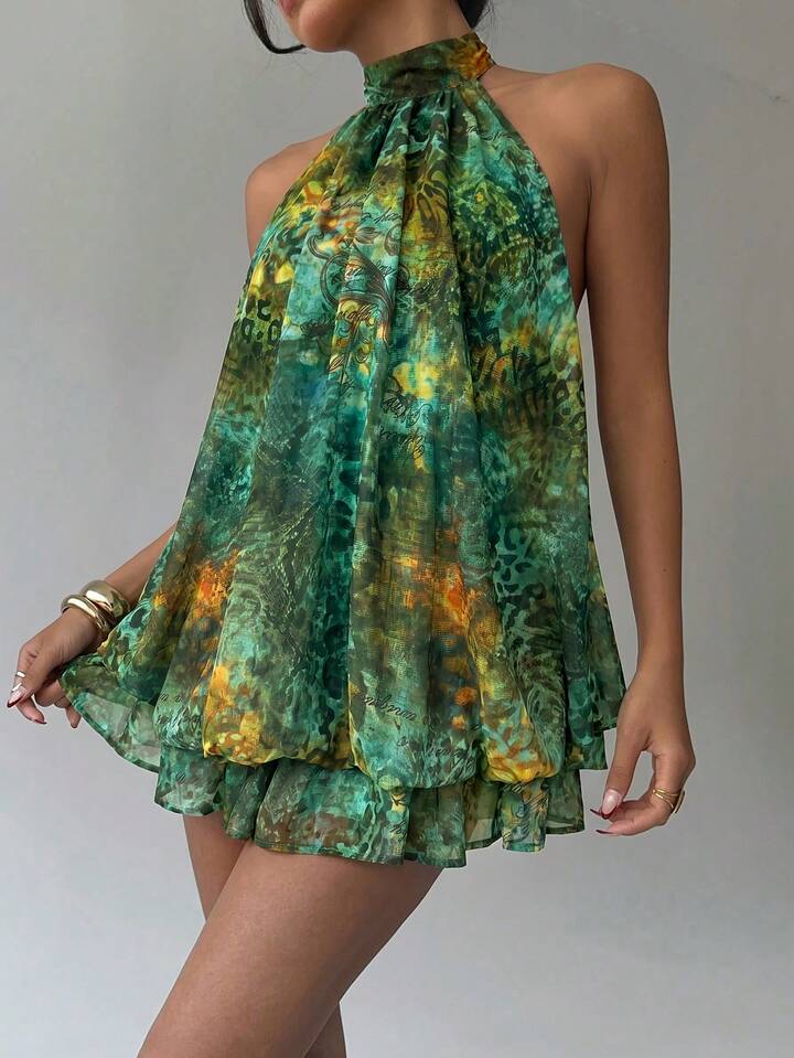 Halter Tie Mini Dress - Eden