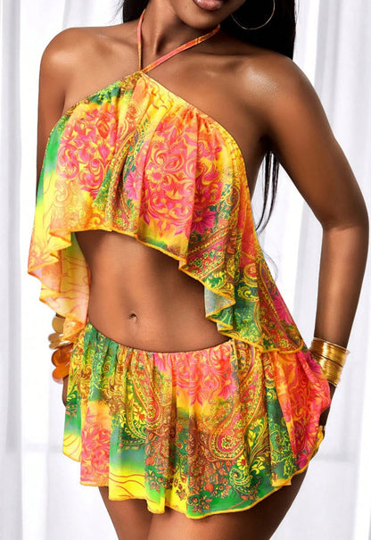 Vacation Print Jumpsuit - Multicolor