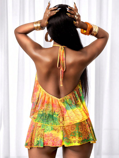 Vacation Print Jumpsuit - Multicolor