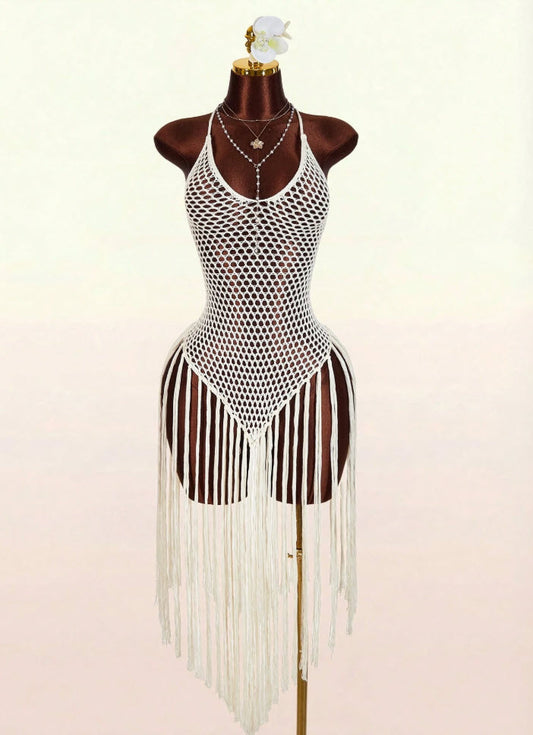 Sandy Pearl Beach Dress - Apricot