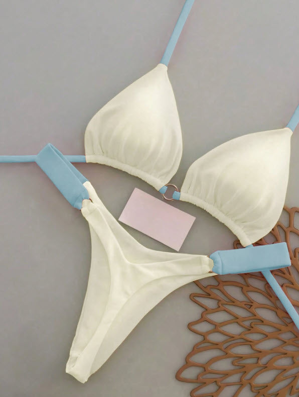 Sandstone Patchwork Bikini - Beige