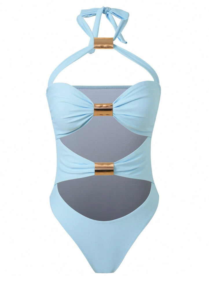 Baby Blue Cutout 2 Piece Bikini