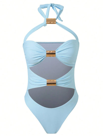 Baby Blue Cutout 2 Piece Bikini