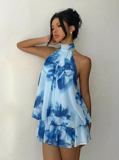 Halter Neck Mini Dress - Smurfette