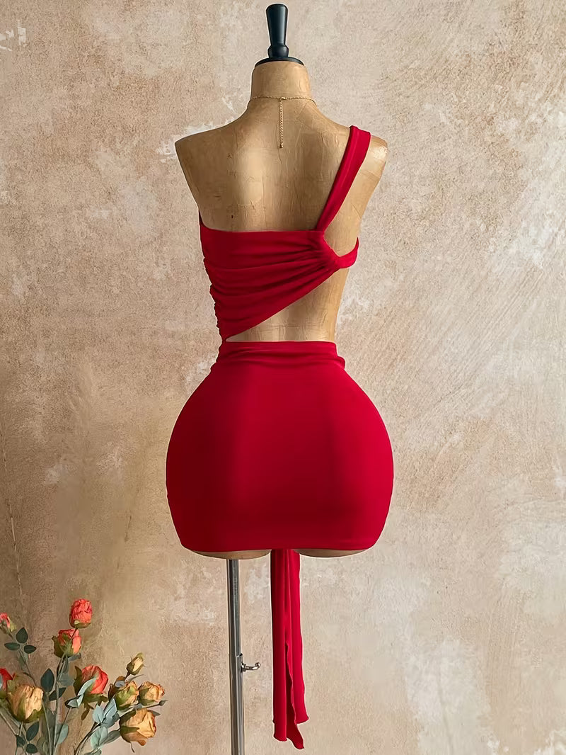 Vivid Red Mini Dress